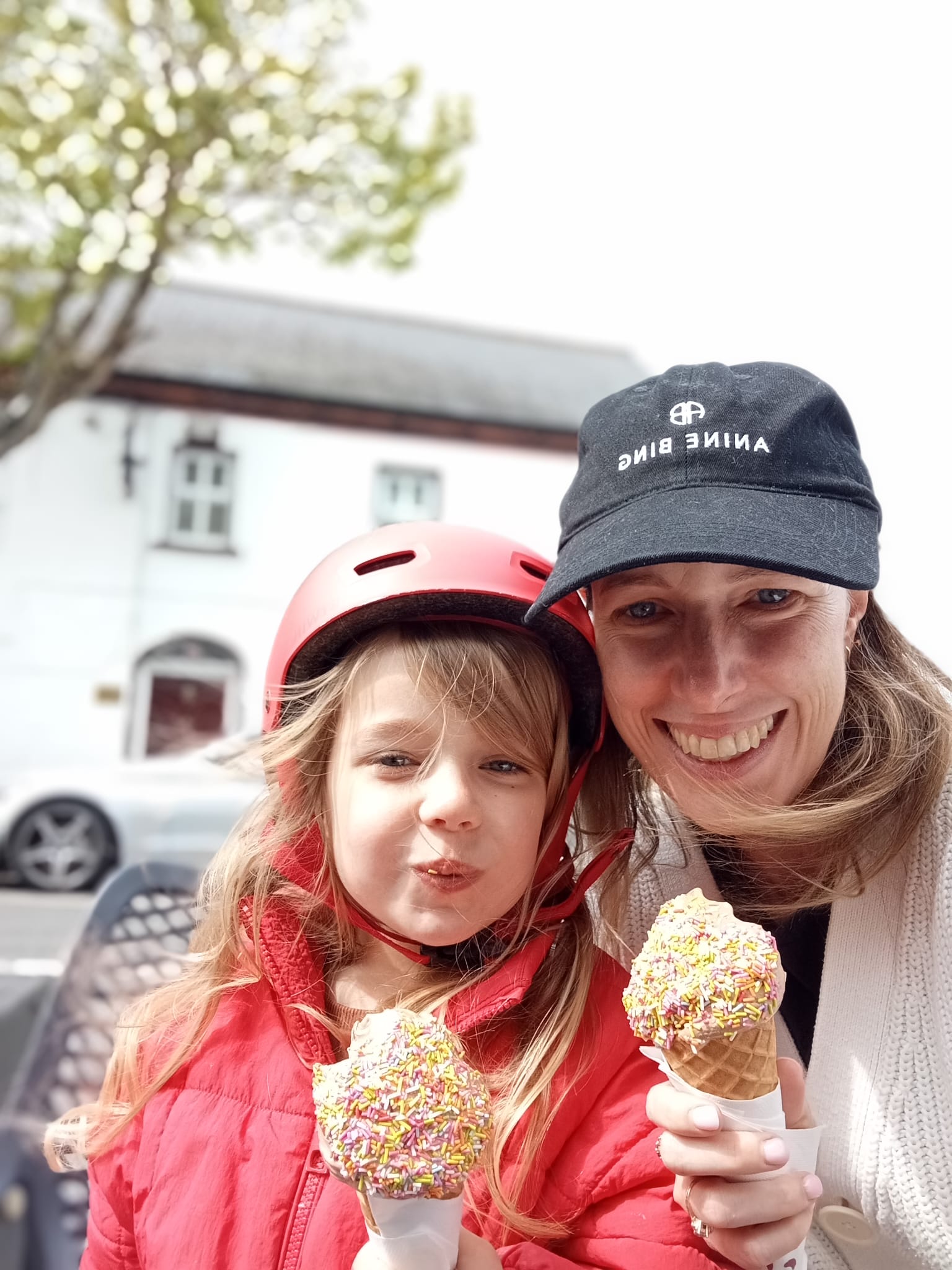 Rachel and Ella enjoying ice cream in Malahide